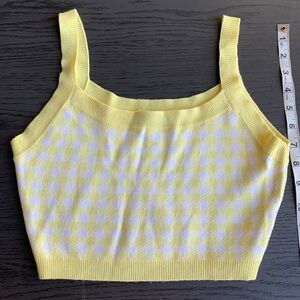 Forever 21 Yellow and White Checkered Tank Top